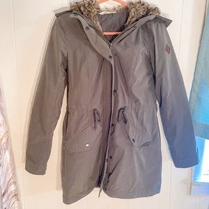Hollister Medium Heritage Faux Fur Parka Military Utility